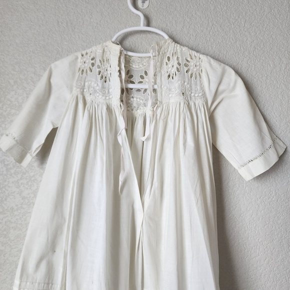 VICTORIAN Hand Embroidered Floral Christening Gown - Picture 8 of 11